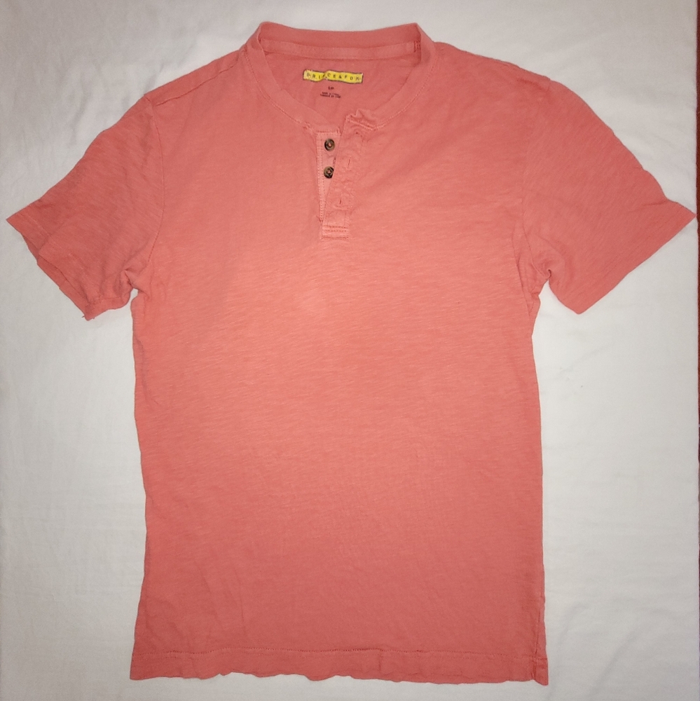 Prince & Fox Size Small Men's Coral Short Sleeve Henley